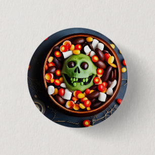 Halloween Creepy Candy Bowl 1 Inch Round Button