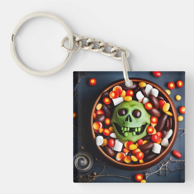 Halloween Creepy Candy Bowl Keychain (Front)