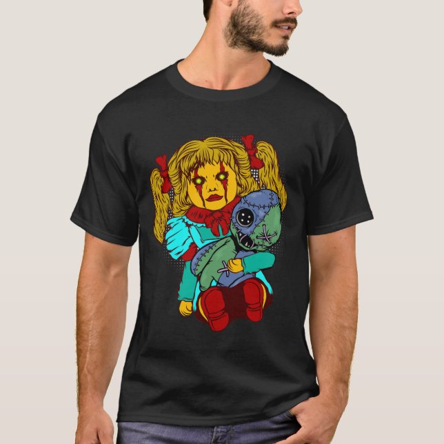 Halloween Creepy Doll Voodoo Doll Horror Goth Easy T-Shirt (Front)
