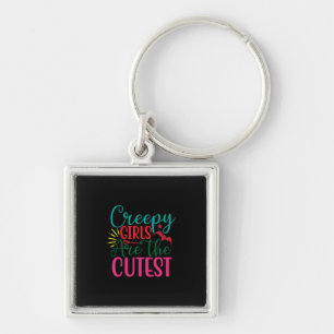 Halloween Creepy Girls Are The Cutest Birthday Keychain