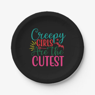 Halloween Creepy Girls Are The Cutest Birthday Paper Plate