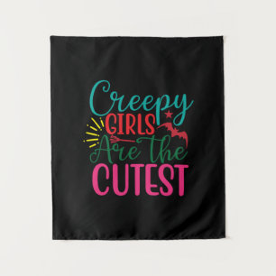Halloween Creepy Girls Are The Cutest Birthday Tapestry