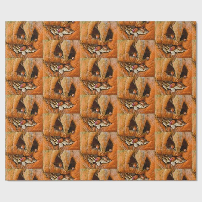 Halloween Creepy Pumpkin Bugs Wrapping Paper (Flat)