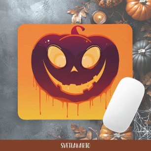 Halloween Creepy Pumpkin Face Mousepad