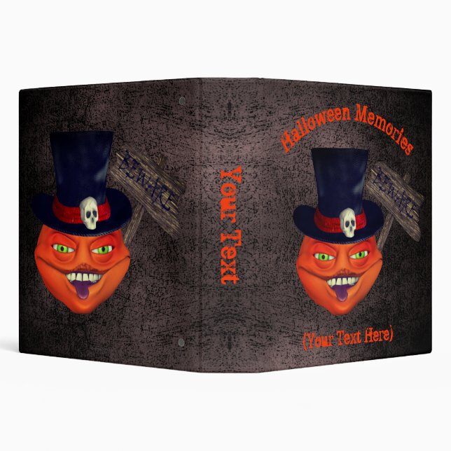 Halloween Creepy Pumpkin Face Personalized        Binder (Background)
