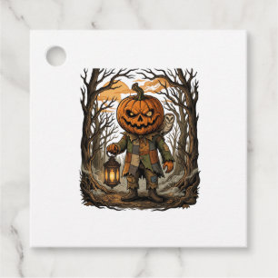 Halloween Creepy Pumpkin Scarecrow Lantern Owl Hau Favour Tags