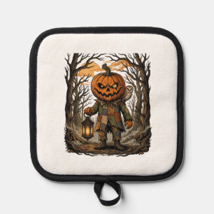 Halloween Creepy Pumpkin Scarecrow Lantern Owl Hau Pot Holder