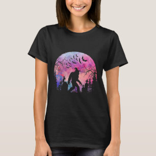 Halloween Creepy Sasquatch In The Cemetery Spooky T-Shirt