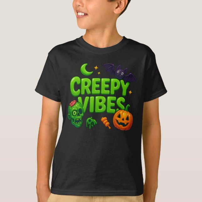 Halloween Creepy Vibes Clothes Outfit Unisex T-Shirt (Front)