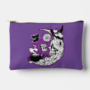 Halloween Crescent Moon Witch Skull Accessory Pouch