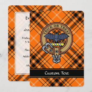 Halloween Crest over Tartan Invitation