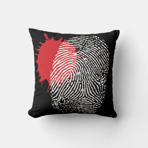 Halloween Crime Scene Blood Splatter Fingerprint Throw Pillow