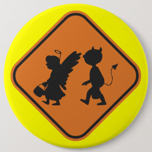 Halloween Crossing 6 Inch Round Button