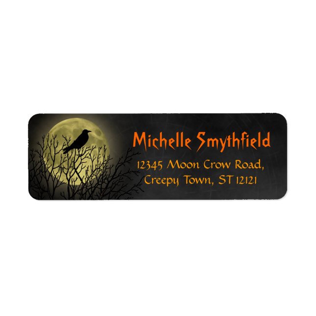 Halloween Crow on Tree with Moon (Front)