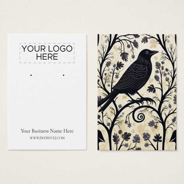 Halloween Crow Raven Earring Display Card (Front & Back)