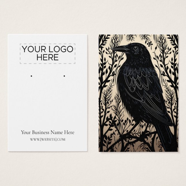 Halloween Crow Raven Earring Display Card (Front & Back)