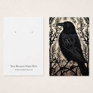 Halloween Crow Raven Earring Display Card