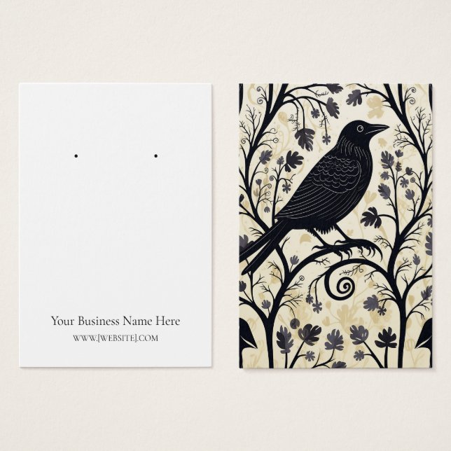 Halloween Crow Raven Earring Display Card (Front & Back)