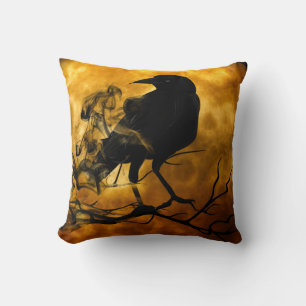 Halloween Crow  Throw Pillow