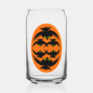 Halloween Crows Can Glass