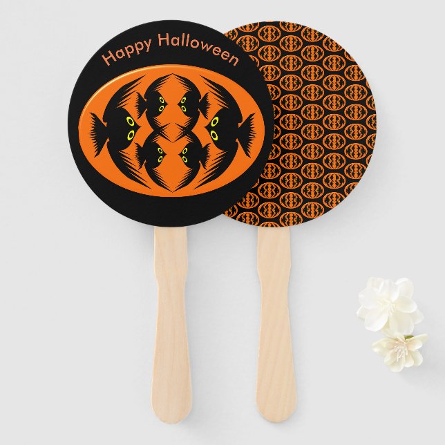 Halloween Crows Custom Hand Fan (Front and Back)