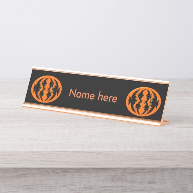 Halloween Crows Personalized Desk Sign (Front)