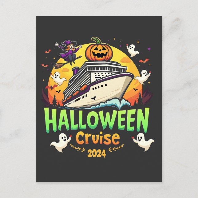 Halloween Cruise 2024 Spooky Cruisng Familly Trip Postcard (Front)