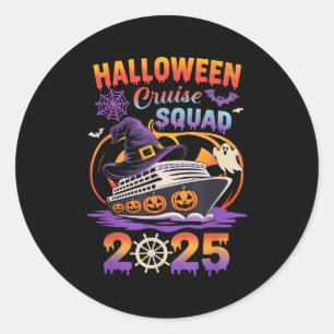 Halloween Cruise Squad 2025 Matching Cruising Crew Classic Round Sticker