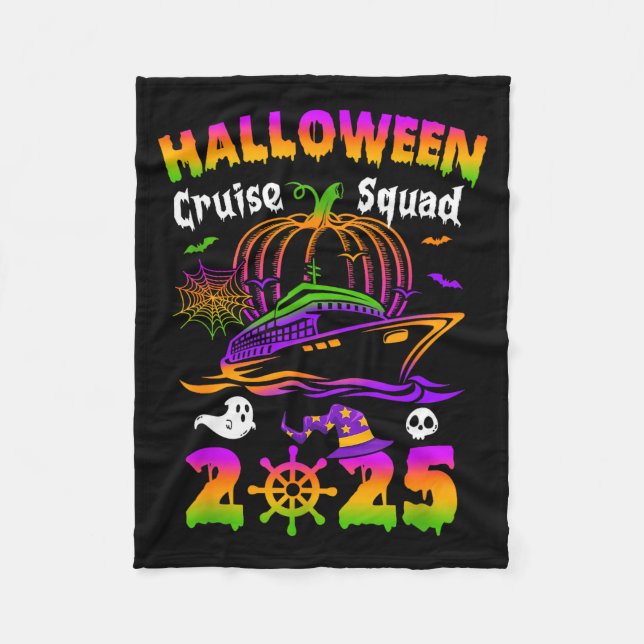 Halloween Cruise Squad 2025 Pumpkin Soky Season Fa Fleece Blanket (Front)