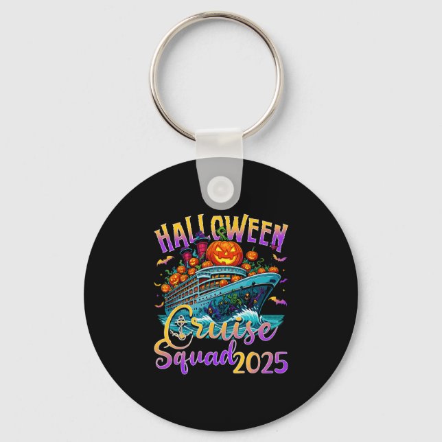 Halloween Cruise Squad 2025 Vacation Matching Fami Keychain (Front)