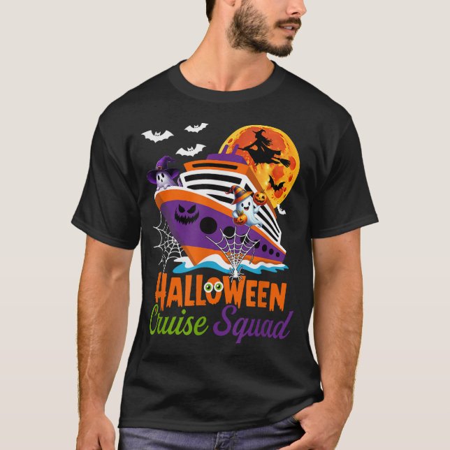 Halloween Cruise Squad Boo Ghosts Witch Horror  T-Shirt (Front)
