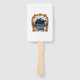 Halloween Cruise Squad Mommy Ship Pumpkins Bats_1 Hand Fan