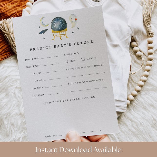 Halloween Crystal Ball Baby Shower Prediction Card (Creator Uploaded)