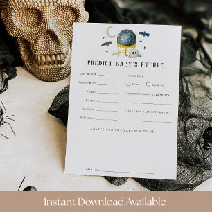 Halloween Crystal Ball Baby Shower Wishes Card