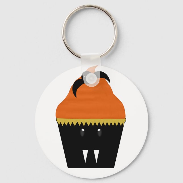 Halloween Cupcake Bat Keychain (Front)