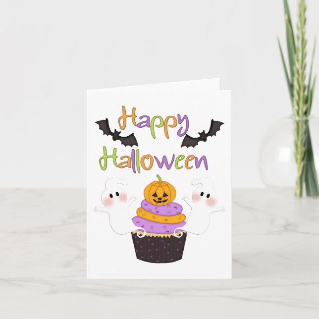 Halloween Cupcake Sign Card (Front)