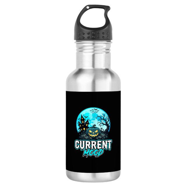 Halloween Current Mood Haunted Pumpkin 532 Ml Water Bottle (Front)