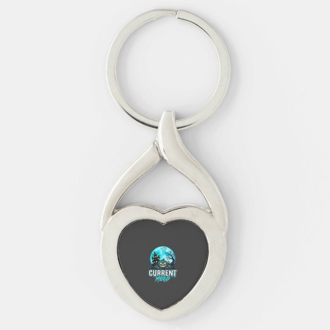 Halloween Current Mood Haunted Pumpkin Keychain (Front)
