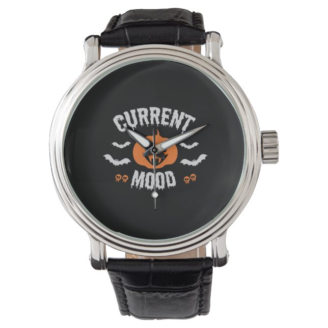 Halloween Current Mood Pumpkin Birthday Watch (Front)