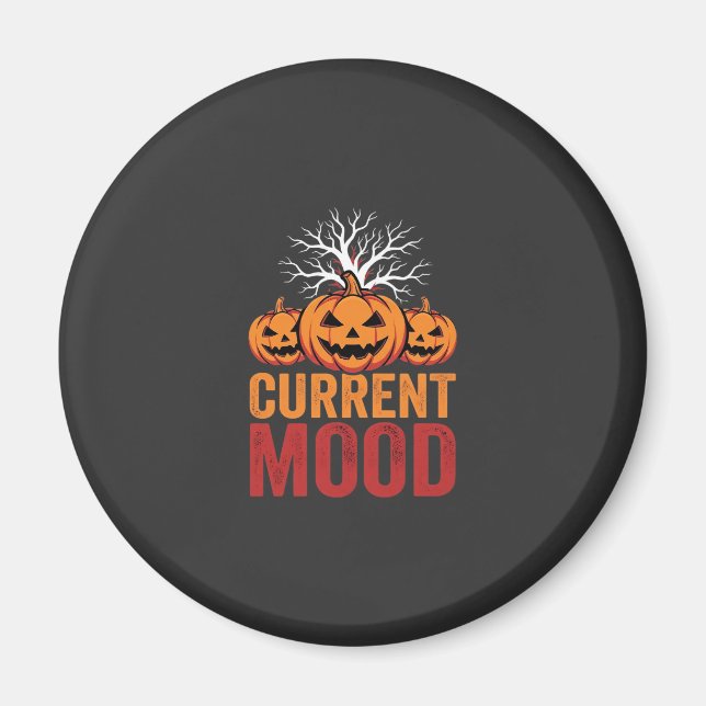Halloween Current Mood Pumpkin Tree Design Magnet (Front)