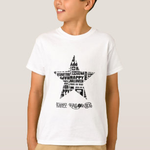 Halloween Custom Cool Whimsical Typography Black  T-Shirt