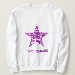 Halloween Custom Cool Whimsical Typography Purple Sweatshirt