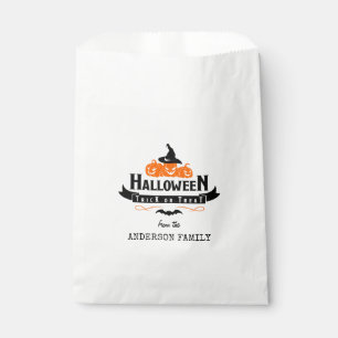 Halloween Custom Name Trick or Treat Pumpkin Favour Bag