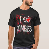 Halloween Custom T Shirt I Love Zombies Heart Shir