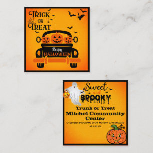 Halloween Custom Trunk or Treat Insert 100 Cards