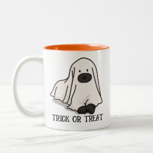 Halloween Custom Whimsical Funny Black Dog Modern Two-Tone Coffee Mug