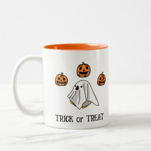 Halloween Custom Whimsical Funny Ghosts Two-Tone Coffee Mug