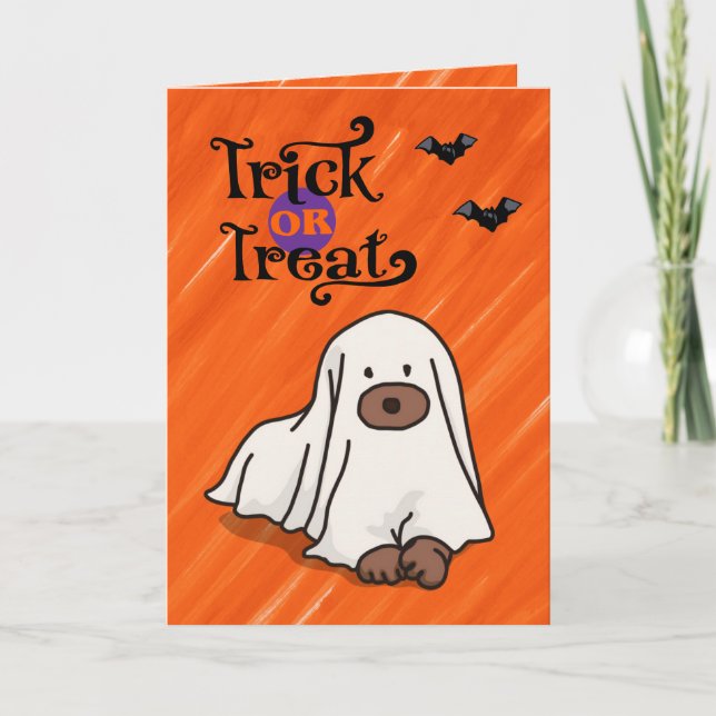 Halloween Custom Whimsical Funny Modern orange Card (Front)