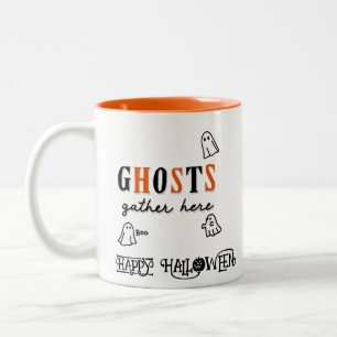 Halloween Custom Whimsical Funny Modern Orange Two-Tone Coffee Mug