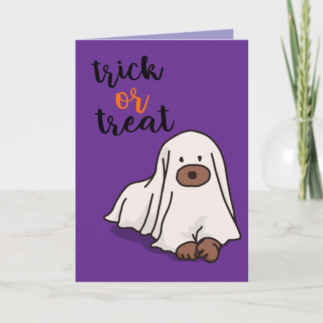 Halloween Custom Whimsical Funny Modern Purple Card (Front)
